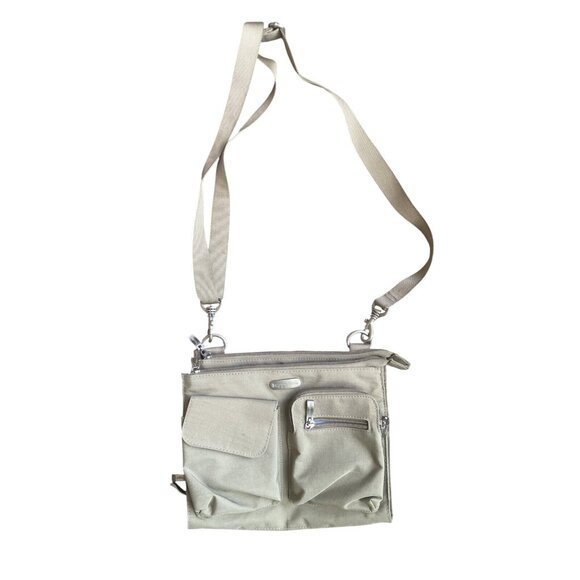 Baggallini Handbags - Baggallini Beige Nylon Crossbody Bag Travel Medium Organizer Casual Purse